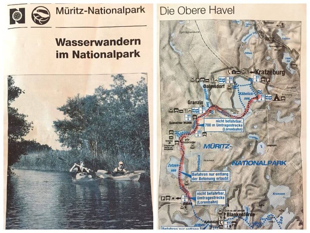 Wasserwandern Müritz-Nationalpark Karte